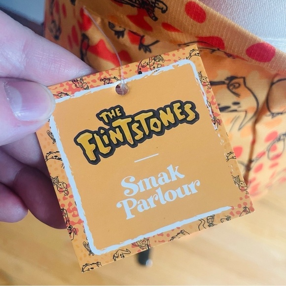 Smak Parlour x Flintstones Mustard & Orange Dino Print Mod Skirt-Size Medium-NWT - Picture 9 of 9